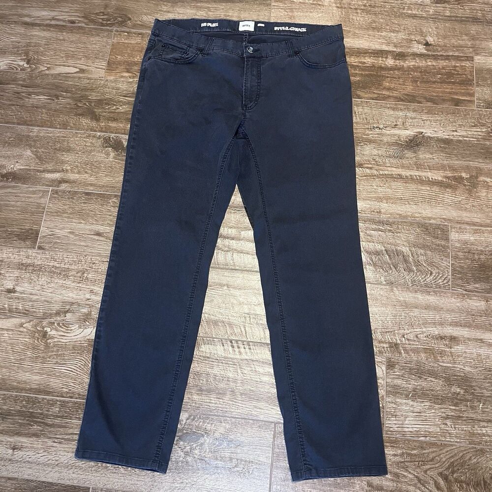 Brax Pants Mens 38x30.5 Dark Gray Chuck Hi-Flex Preppy Stretch Slim Fit 5 Pocket
